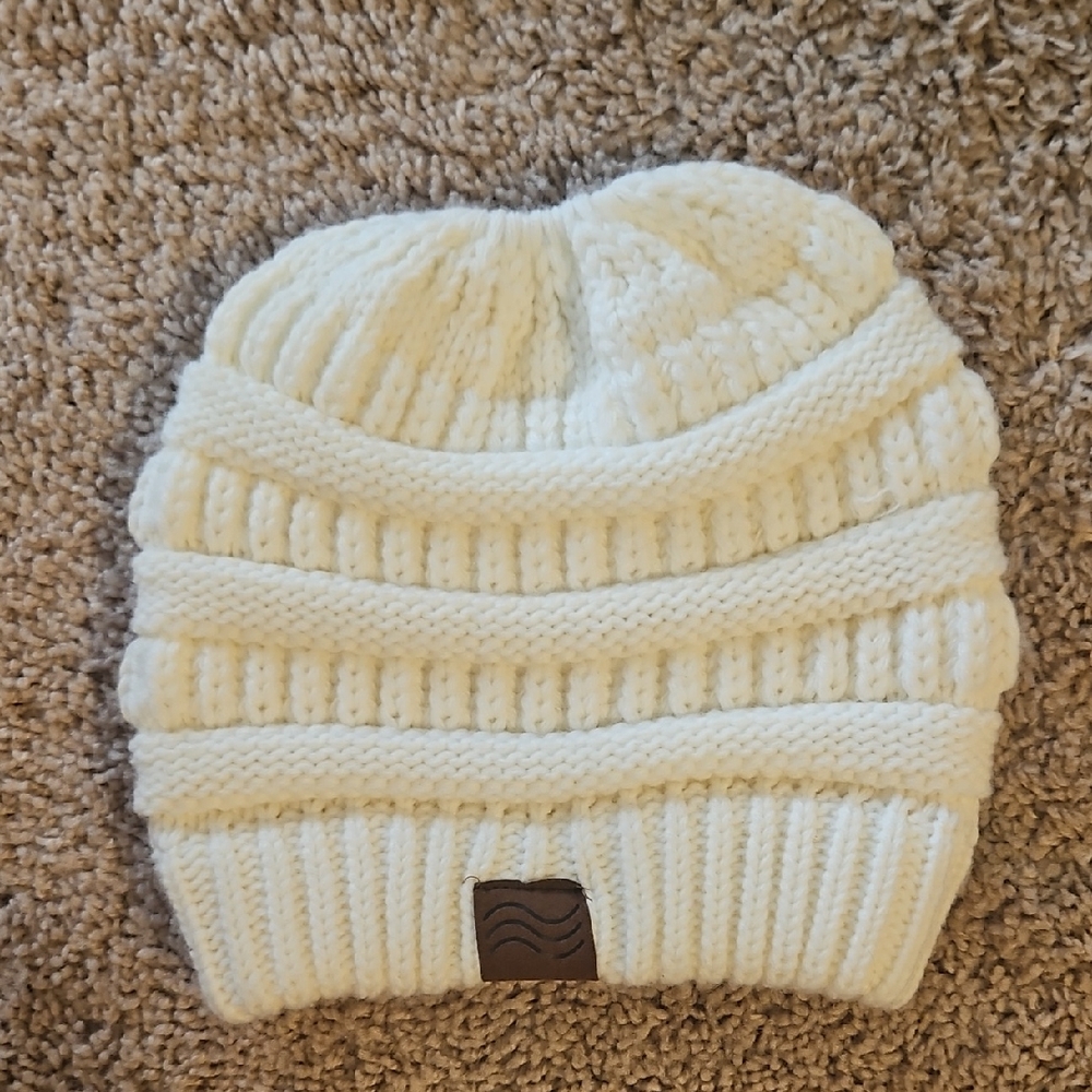 Cozy Cream Knit Beanie for Women